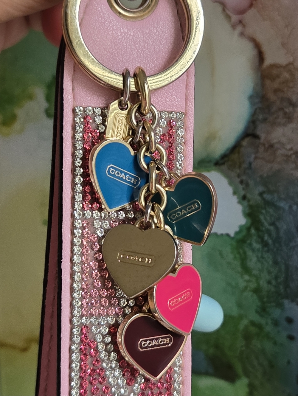 GUC Coach Multicolor Heart Charm Keychain